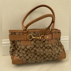 Tan medium coach purse